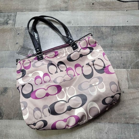 Coach bag purple silver and grey beautiful colors - Picture 6 of 10